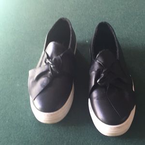 Black leather slip ons- size 38
